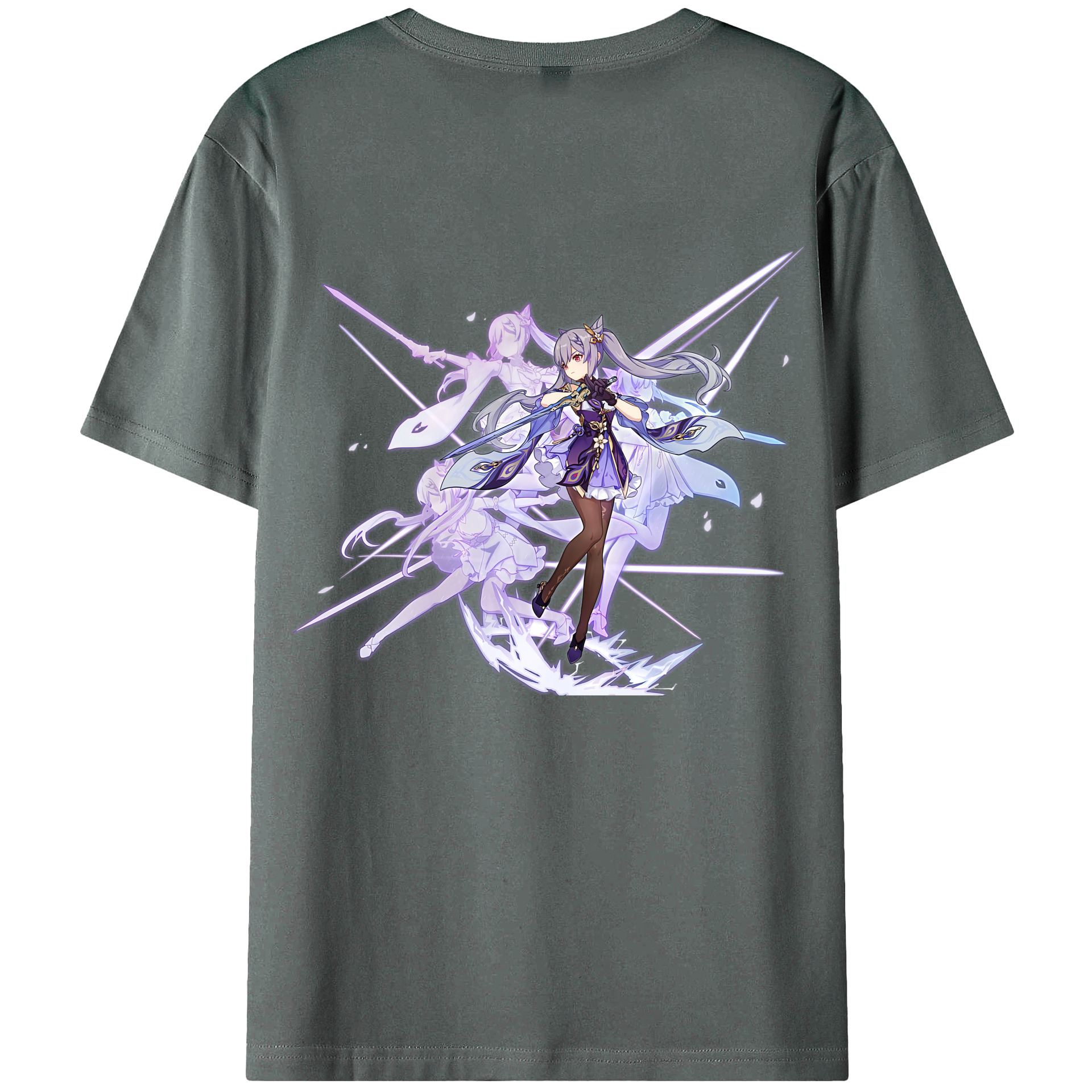げんし神 刻晴 こくせい genshin Kokusei 綿100％半袖Tシャツ（背面プリント）